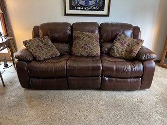 Leather & Pleather Reclining Couch