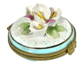 Porcelain Patch Box With Flowers