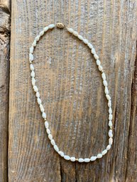 Freshwater Pearl And 14k Gold Necklace