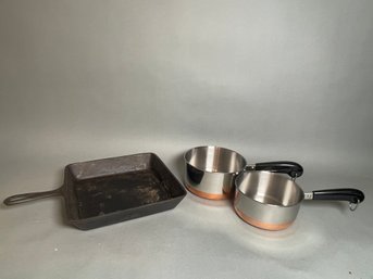 Cast Iron Pan & Copper Bottom Revere Ware