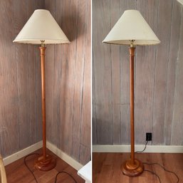 Pair Of Slim Design Maple Floor Lamps