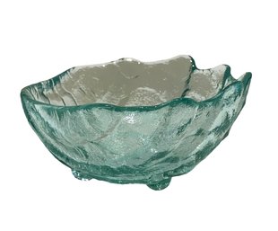 Pressed Glass Clamshell Bowl