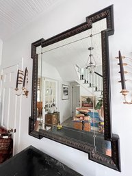 Large Carved Wood Framed Hall Mirror