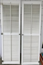 Pair Of Louvered Wooden Shutters By Lafayette