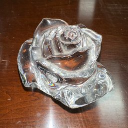 Beautiful Waterford Crystal Rose Paperweight