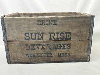 Wooden Sun Rise Beverages Crate