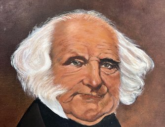 MARTIN VAN BUREN OIL ON CANVAS: Melvin Spotts, Pennsylvania, Vintage Painting, Presidential Portrait, Age 54