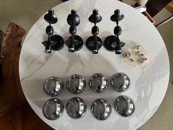 4 Metal Glass Globe Sconces