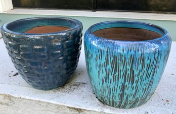 Pair Of Terracotta Planter Pots With Beautiful Accents