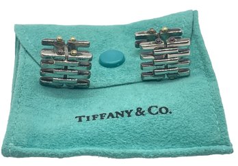 Tiffany & Co Sterling Silver And 18K Gold Cufflinks