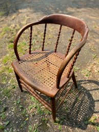 Early 1900s Antique Round Back Cain Chair