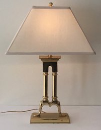 Brass Two Column Table Lamp