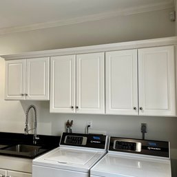 A Collection Of 3 White Upper Cabinets - Laundry Room
