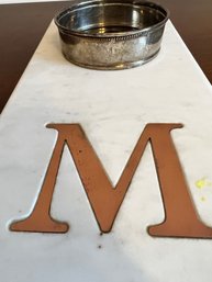 If Your Name Is 'M' - Monogram Items- Cutting Board And Wine Coaster