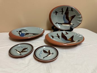 Five Stangel Pottery Wild Bird Plates