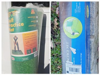 Golf Practice Mat Astro Turf (Never Used) And Golf Net