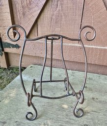 1980s Kreiss Home Tuscan Style  Iron Frame  Italian Plate Holder-book Holder