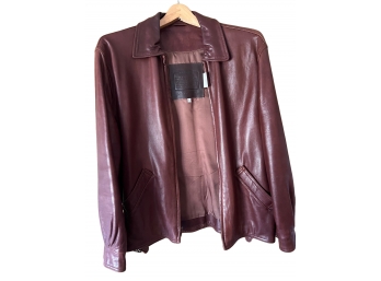 Coach Burgundy Leather Coat