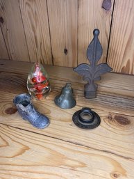 Hodge Podge Metal And Blown Glass  Lot