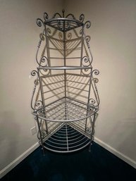 Wrought Iron Corner Bakers Rack