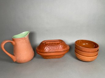 Ceramic Pitcher, Bowls & Dish