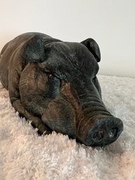 Maitland-Smith Pig, From Drexel Heritage, LARGE, Pig Lying, Beautiful Patination, Possibly A Doorstop?