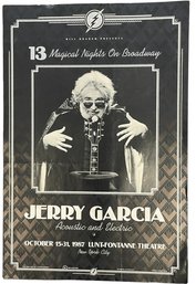 1987 Jerry Garcia '13 Magical Nights On Broadway Concert Poster (H)