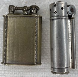 Vintage Lighter Lot - WWII Dunhill Service Sterling - Deco Evans Lift Arm Man With Top Hat - USA