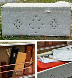 A Vintage Trunk Of Drafting And Design Supplies
