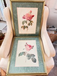 Two Framed Prints Of Roses