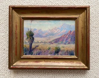 Effie Anderson Smith (American, 1869 - 1955) Oil On Artist Board Desert  Landscape