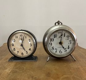 Two Vintage Windup Clocks