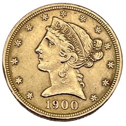 1900 , Five Dollar Gold Coin.