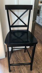 POTTERY BARN Black Lacquer Stool