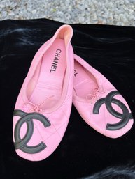 Chanel Pink Ballet Slipper Style Flats Size 37