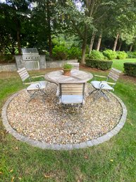 Unopei French Style Circular Table & Four Chairs