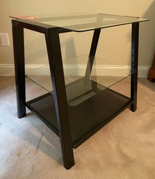Three Tier Glass Top End Table