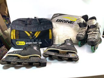 Bauer Roller Blades Size 10 And 11 - 'NEW' Brine Lacrosse Net - Sklz Speed Hurdles With Dvd And Manual