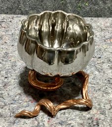 Michael Aram Pumpkin Form Candy Or Nut Dish Two Toned Metal Finish