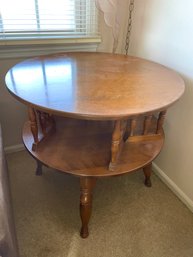 Mid Century  Maple Swivel Top End Table