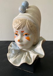 Porcelain Hand Painted Harlequin Bust Signed By Cybis