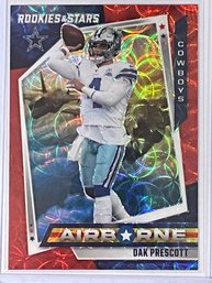 2021 Panini Rookies And Stars Dak Prescott Airborne Red Scope Prizm Card #AB-5