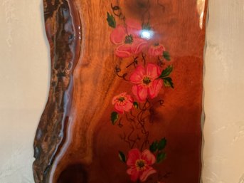 Vintage Myrtle Wood Wall Hanging Decor, Roses