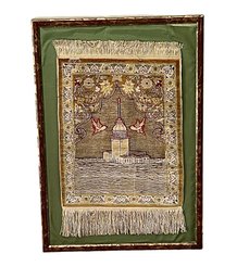 Signed Silk Temple Tapestry