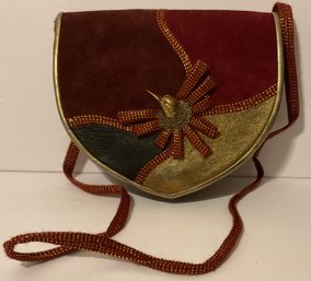 Emanuel Ungaro Vintage Suede Shield Style Unusual Handbag.