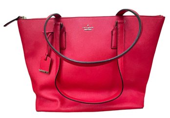 Kate Spade Red Leather Double Handled Tote Bag