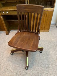 Vintage Wooden Desk Swivel Chair
