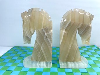 Onyx Horse Bookends Decor