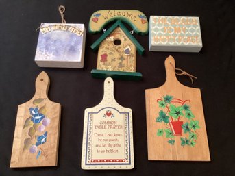 Wooden Ware Lot Cutting Boards Rosemaling  And Decorative Signs See All Photos