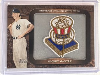 2009 Topps Mickey Mantle Historical Commemorative Patch 1956 World Series Yankees Card #LPR-20